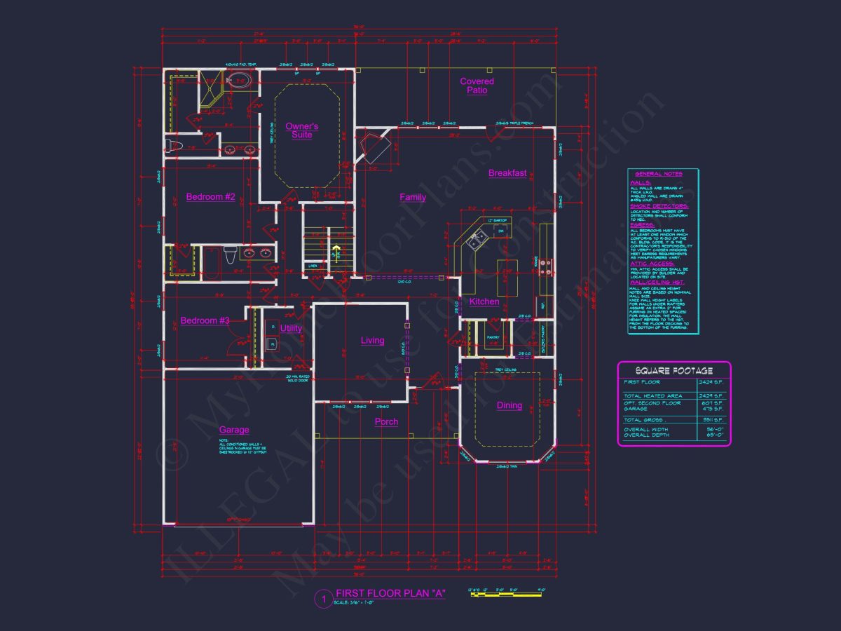 Spacious house Plan with 2-Story Design, CAD Blueprints & Features
