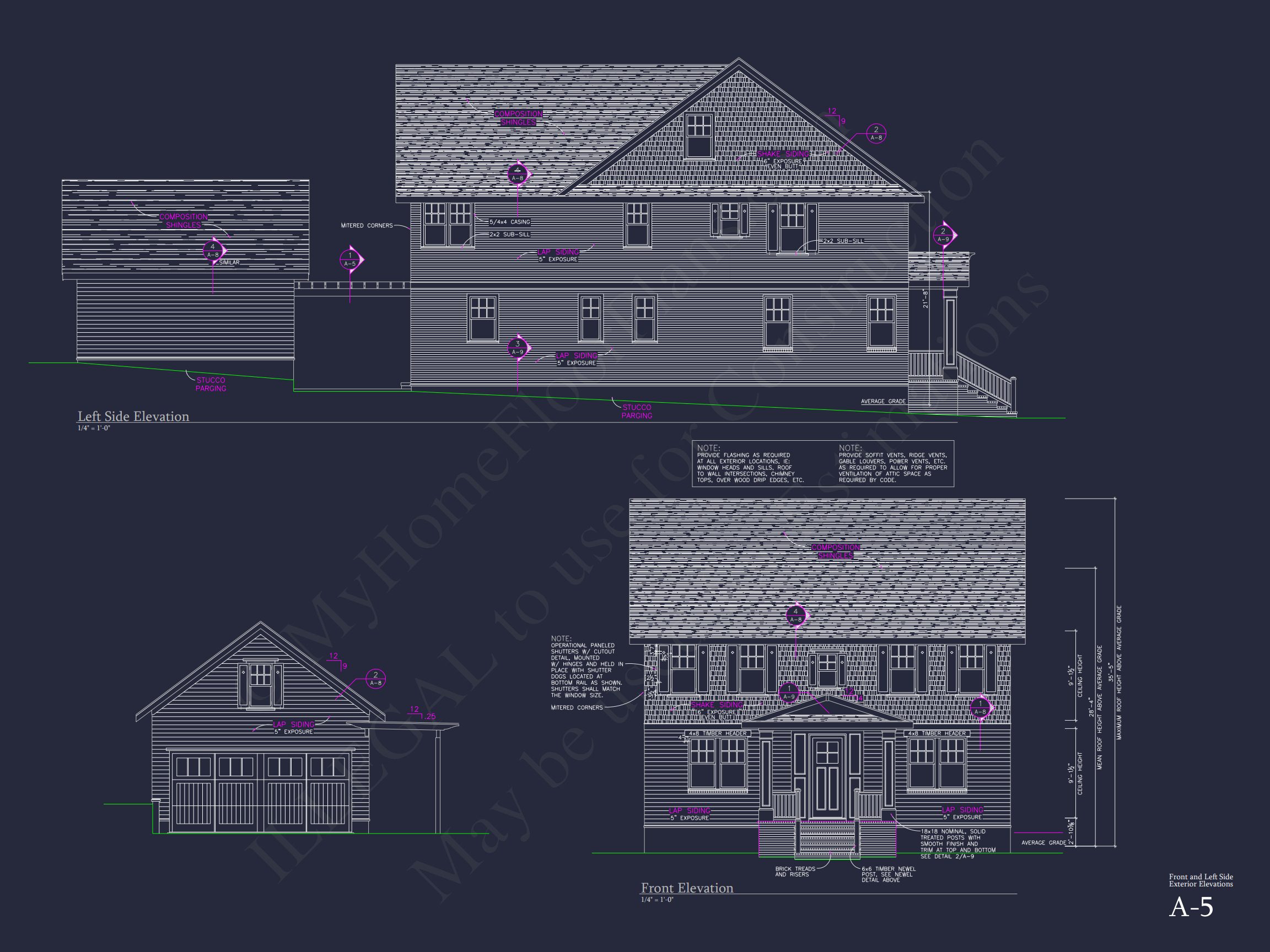 Spacious house Plan with 2.5 Floors,Detached Garage,and CAD Design