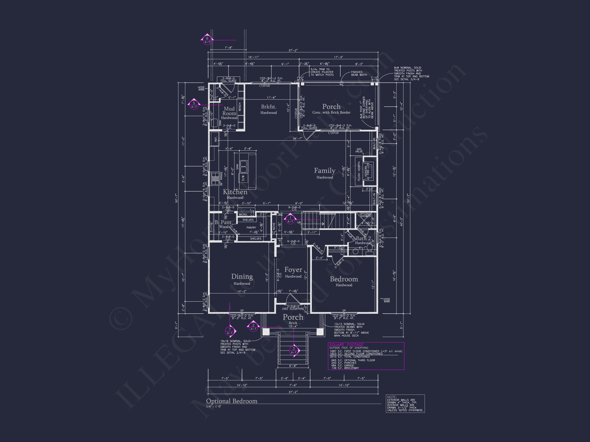 Spacious house Plan with 2.5 Floors,Detached Garage,and CAD Design