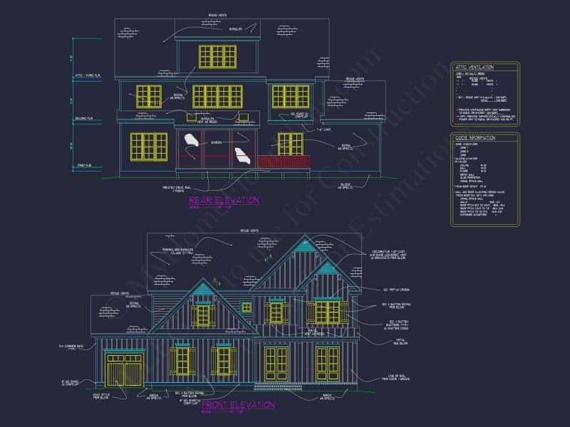 Spacious house Plan with 3D CAD Designs, Blueprint, and Floor Plans