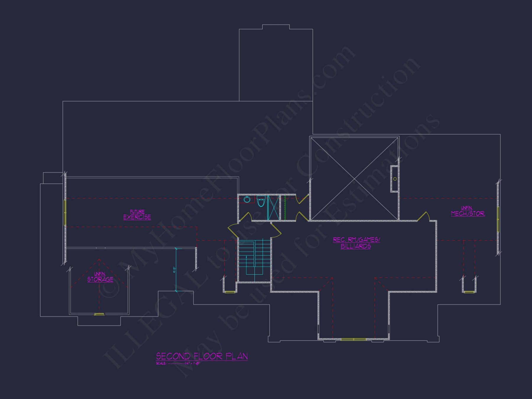 Spacious house Plan with 4 Bedrooms, Study, and CAD Designs