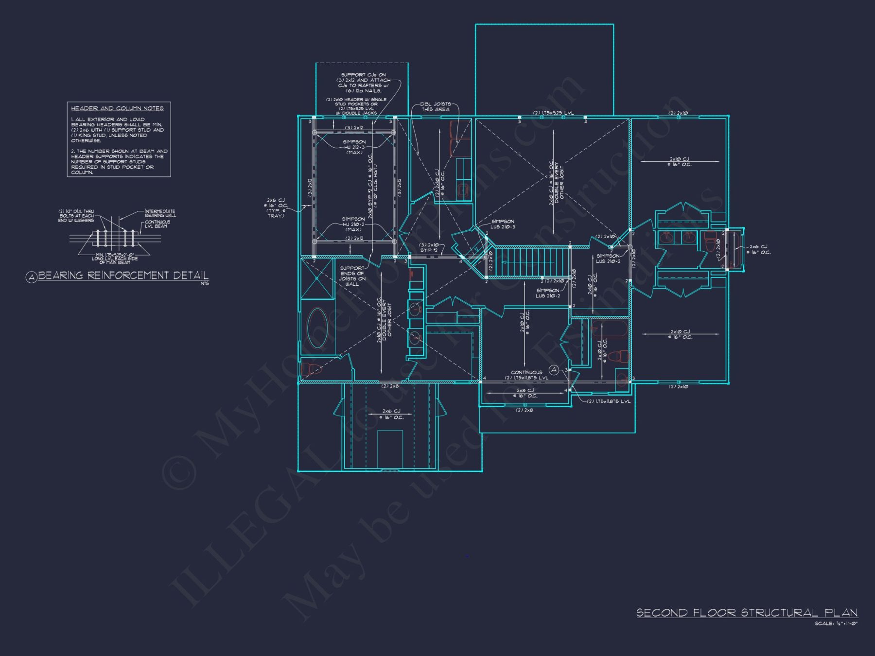 Spacious house Plan with 5 Bedrooms, CAD Blueprint Designs
