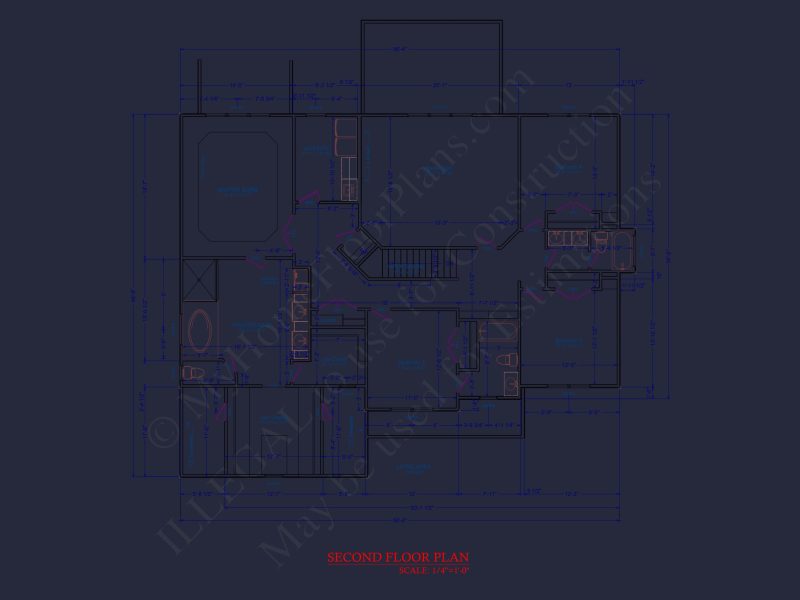 Spacious house Plan with 5 Bedrooms, CAD Blueprint Designs