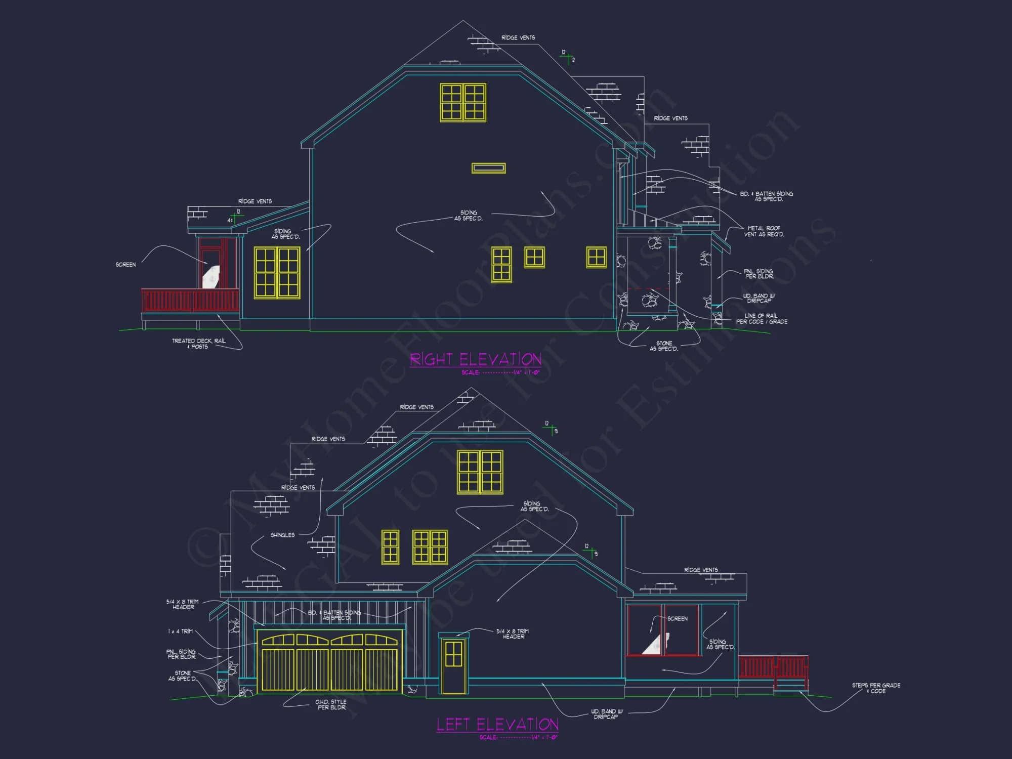 Spacious house Plan with 5 Beds, 4.5 Baths, and Modern Blueprint