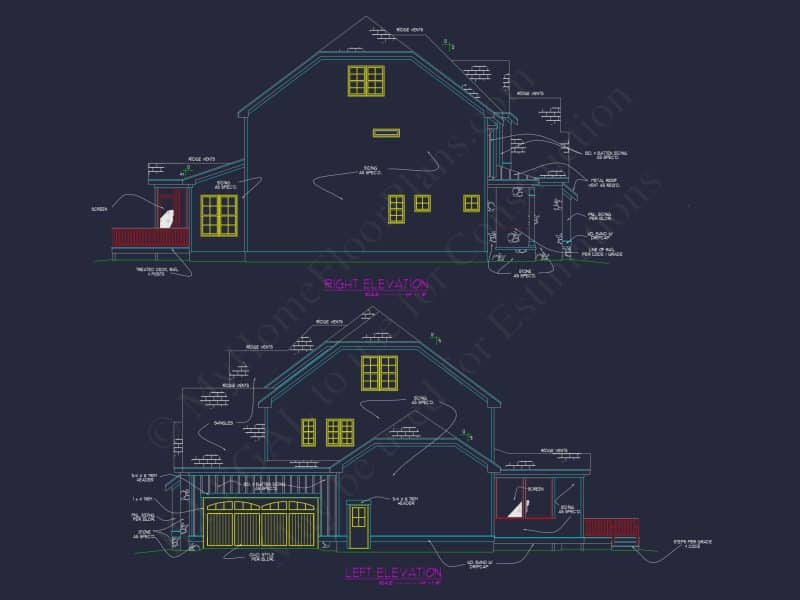 Spacious house Plan with 5 Beds, 4.5 Baths, and Modern Blueprint