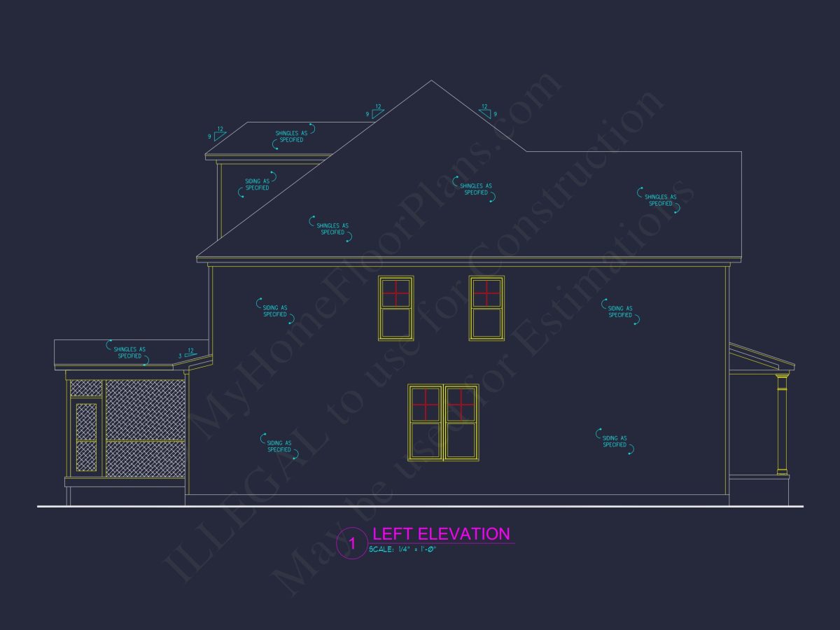 Spacious house Plan with CAD Floor Designs and Blueprint