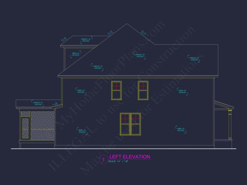 Spacious house Plan with CAD Floor Designs and Blueprint
