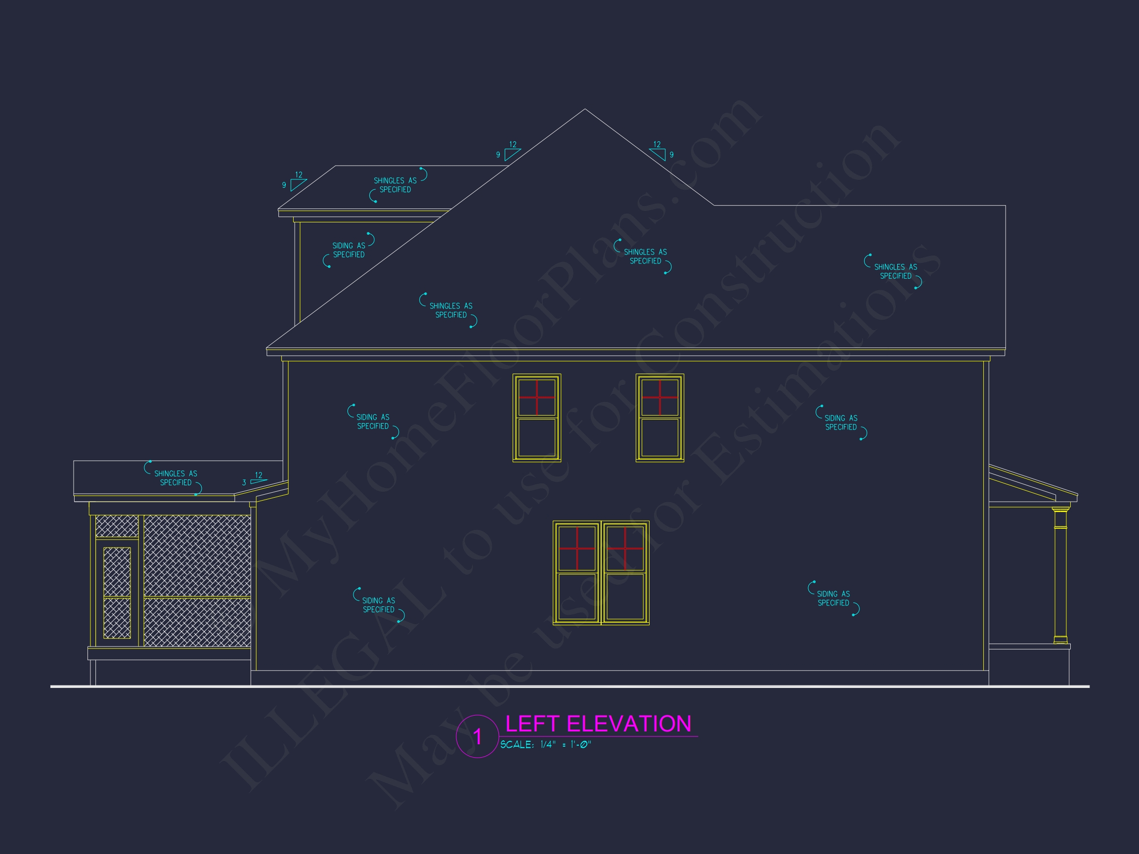 Spacious Home Plan with CAD Floor Designs and Blueprint