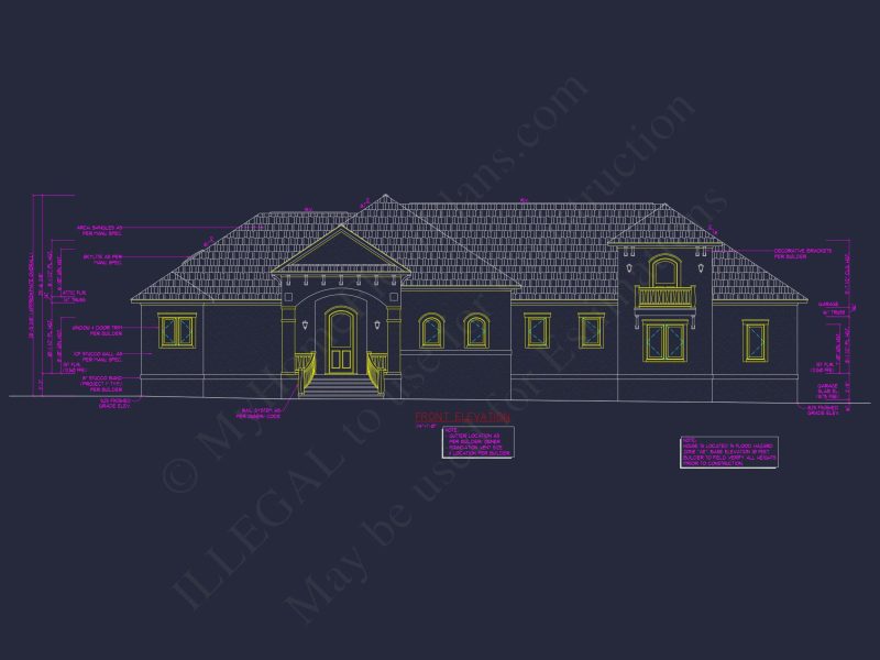 Spacious house Plan with Detailed Floor Plan and CAD Designs