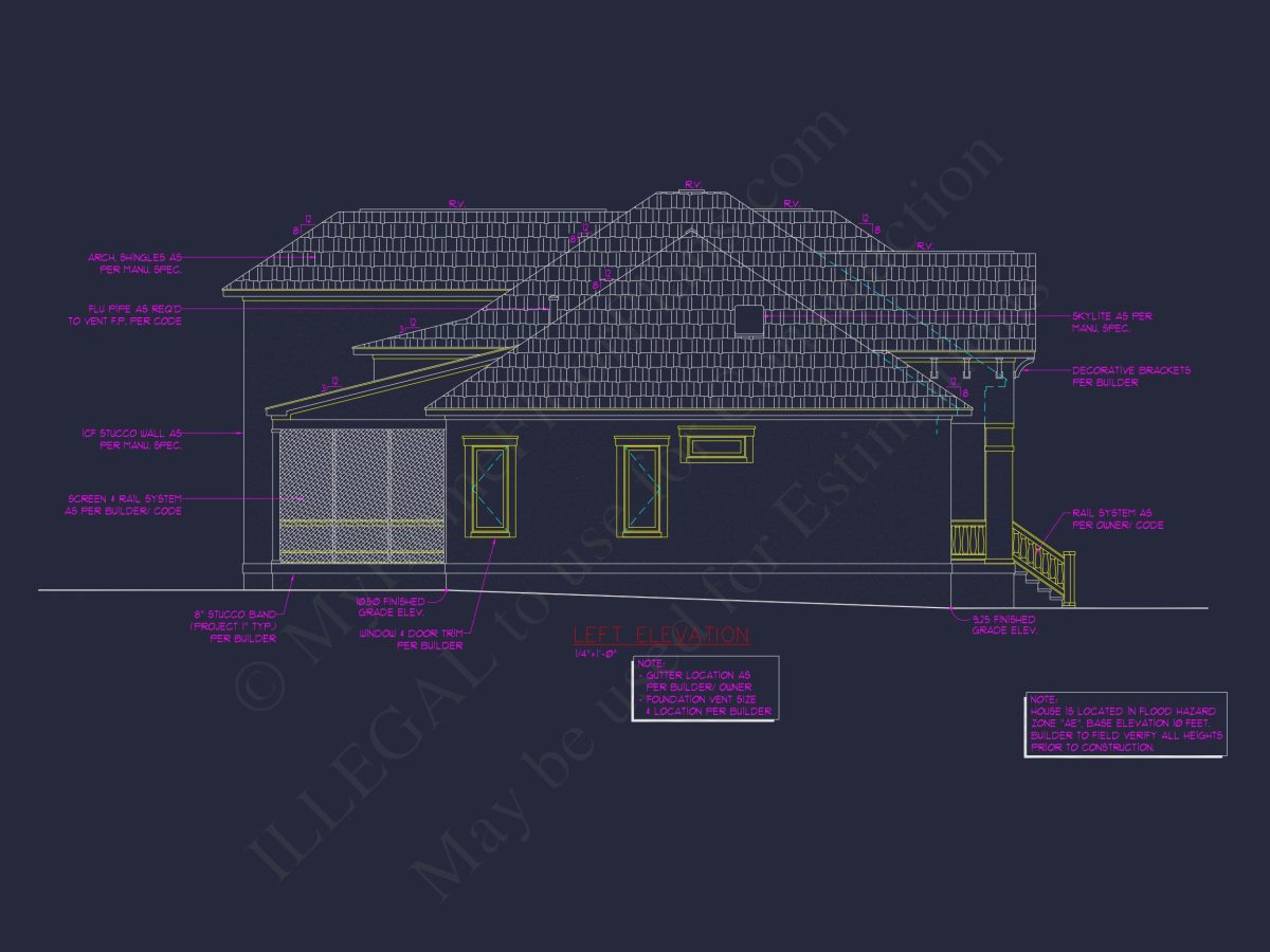Spacious house Plan with Detailed Floor Plan and CAD Designs