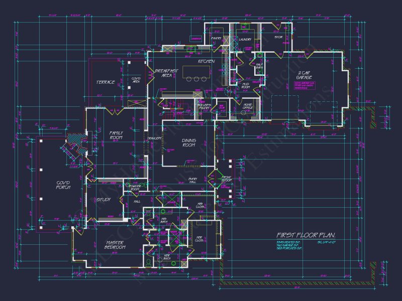 Spacious house Plan with Elegant CAD Designs