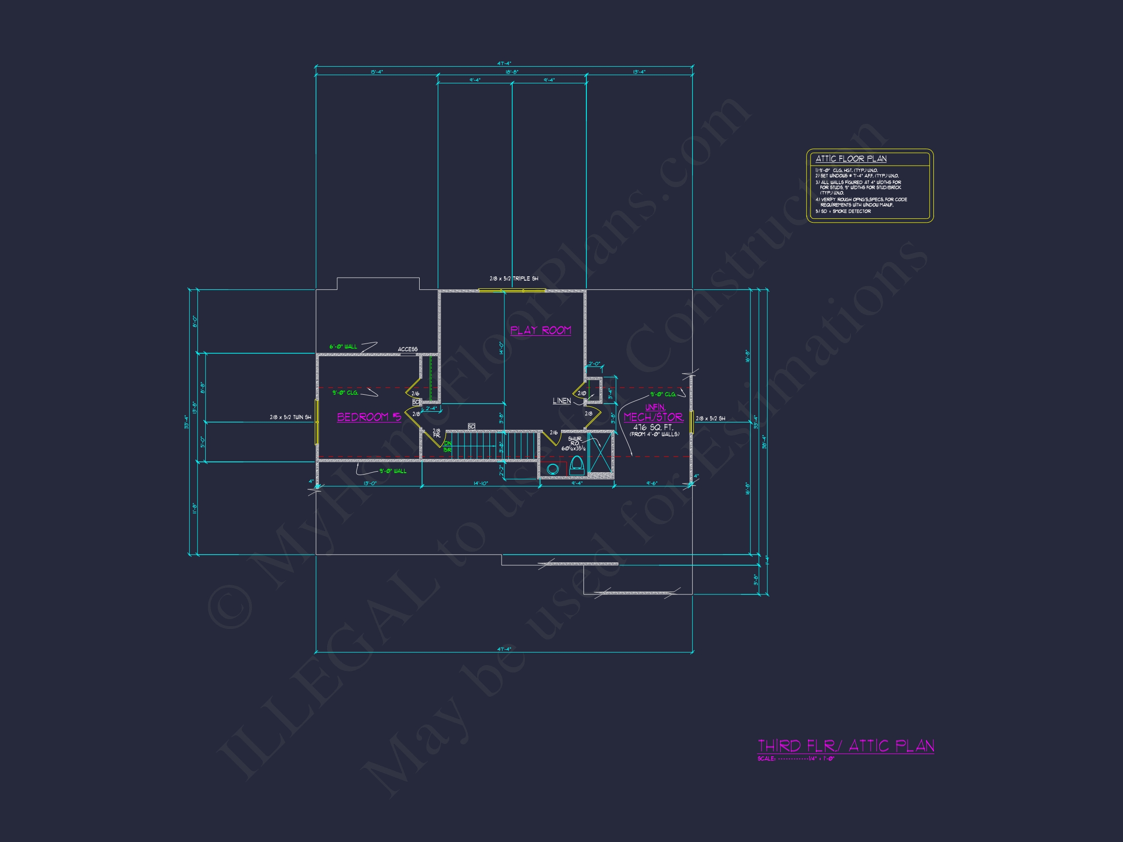 Spacious Home Plan with Floor Plan and CAD Designs