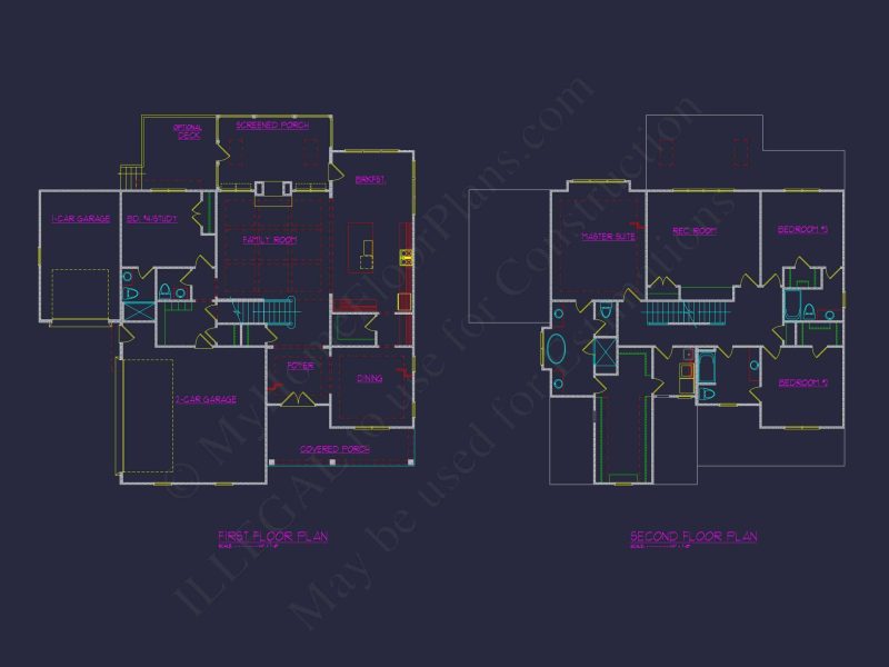 Spacious house Plan with Floor Plan and CAD Designs