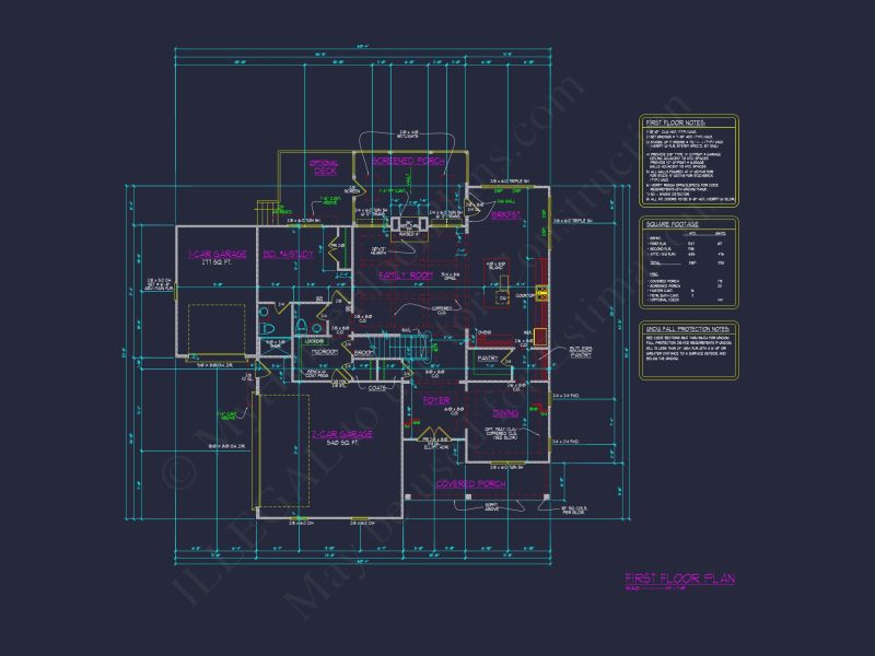 Spacious house Plan with Floor Plan and CAD Designs
