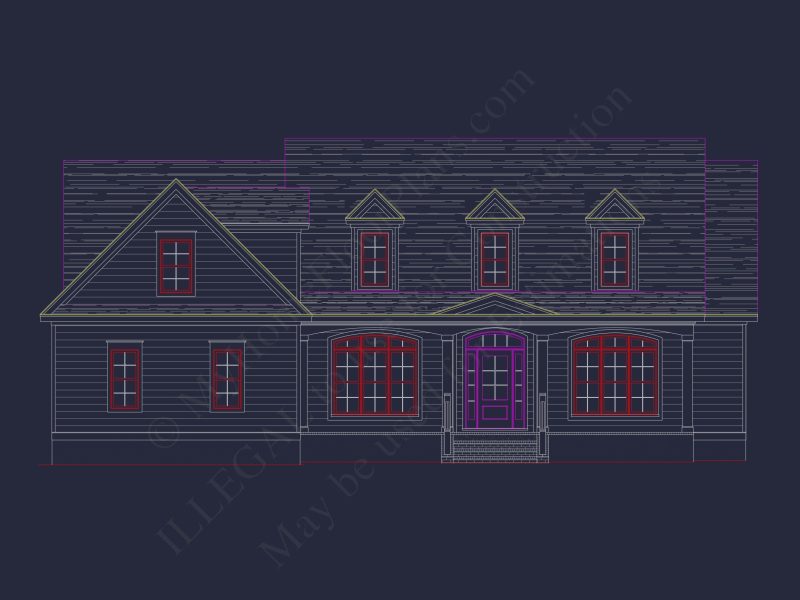 Spacious house Plan with Modern Design and CAD Blueprint Features