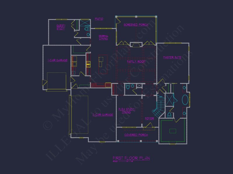 Spacious house Plan with Stunning CAD Floor Plan Designs