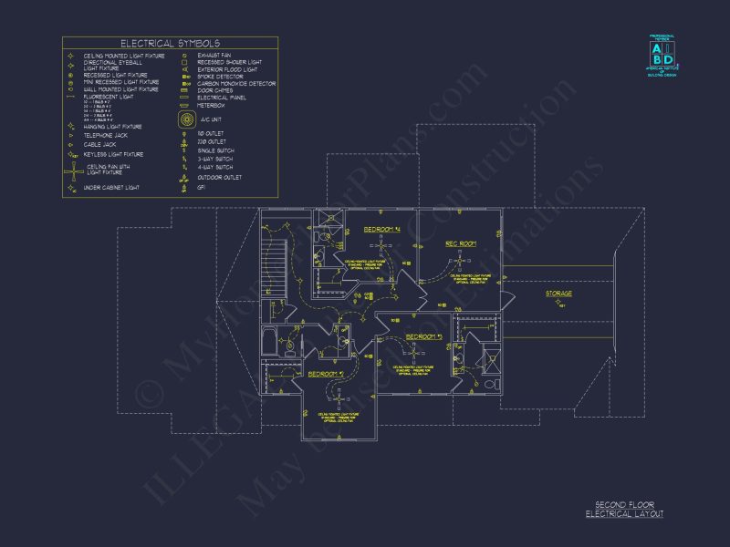 Spacious house Plan with Two Floors & CAD Blueprint Designs