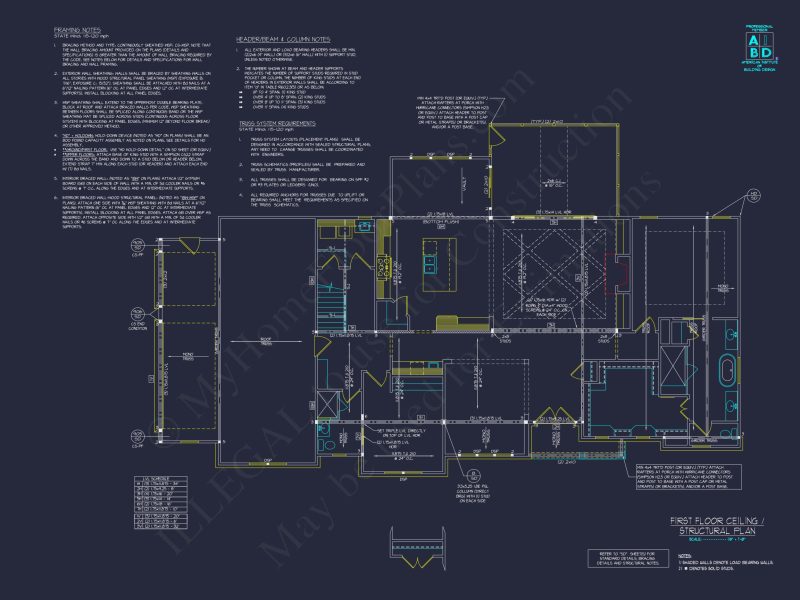 Spacious house Plan with Two Floors & CAD Blueprint Designs