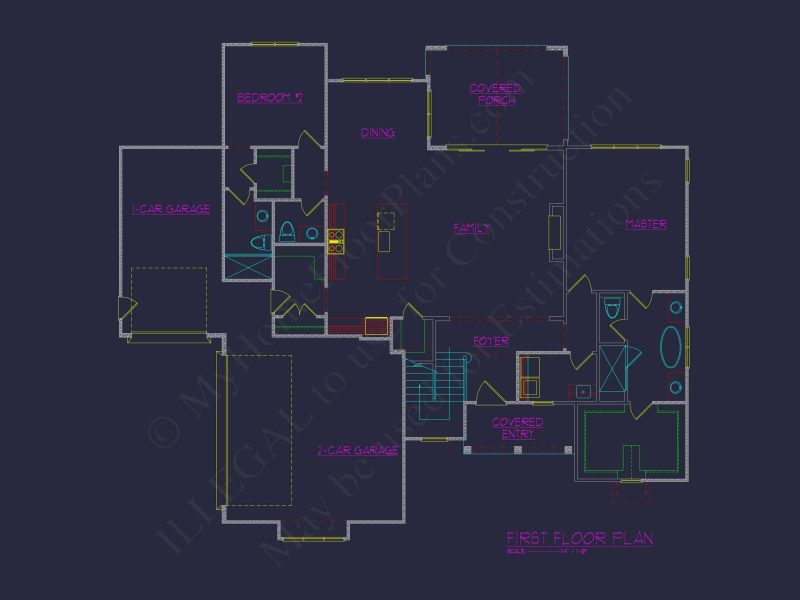 Spacious house Plan with Vaulted Ceilings, CAD Designs & Blueprint