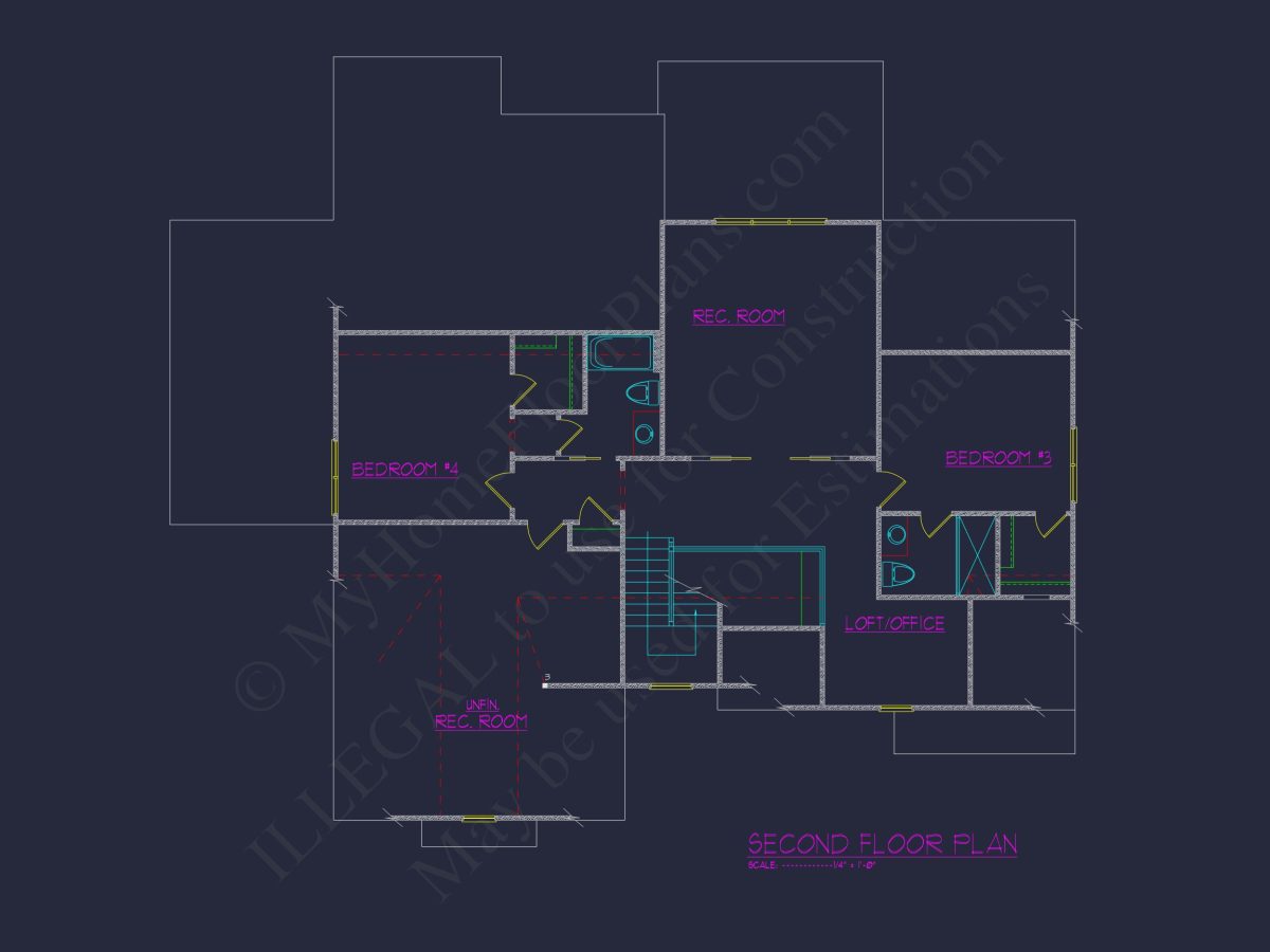 Spacious house Plan with Vaulted Ceilings, CAD Designs & Blueprint