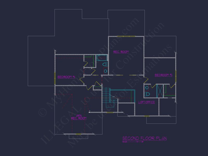 Spacious house Plan with Vaulted Ceilings, CAD Designs & Blueprint