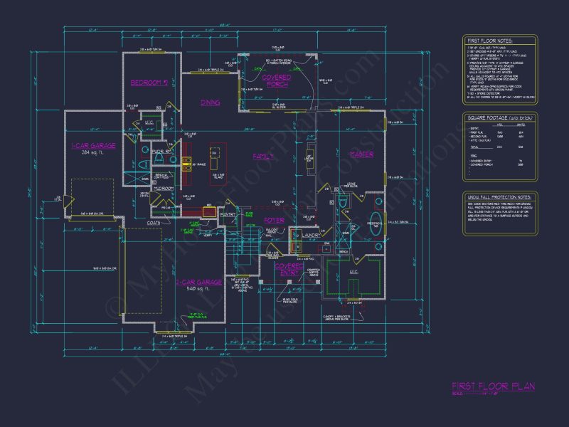 Spacious house Plan with Vaulted Ceilings, CAD Designs & Blueprint