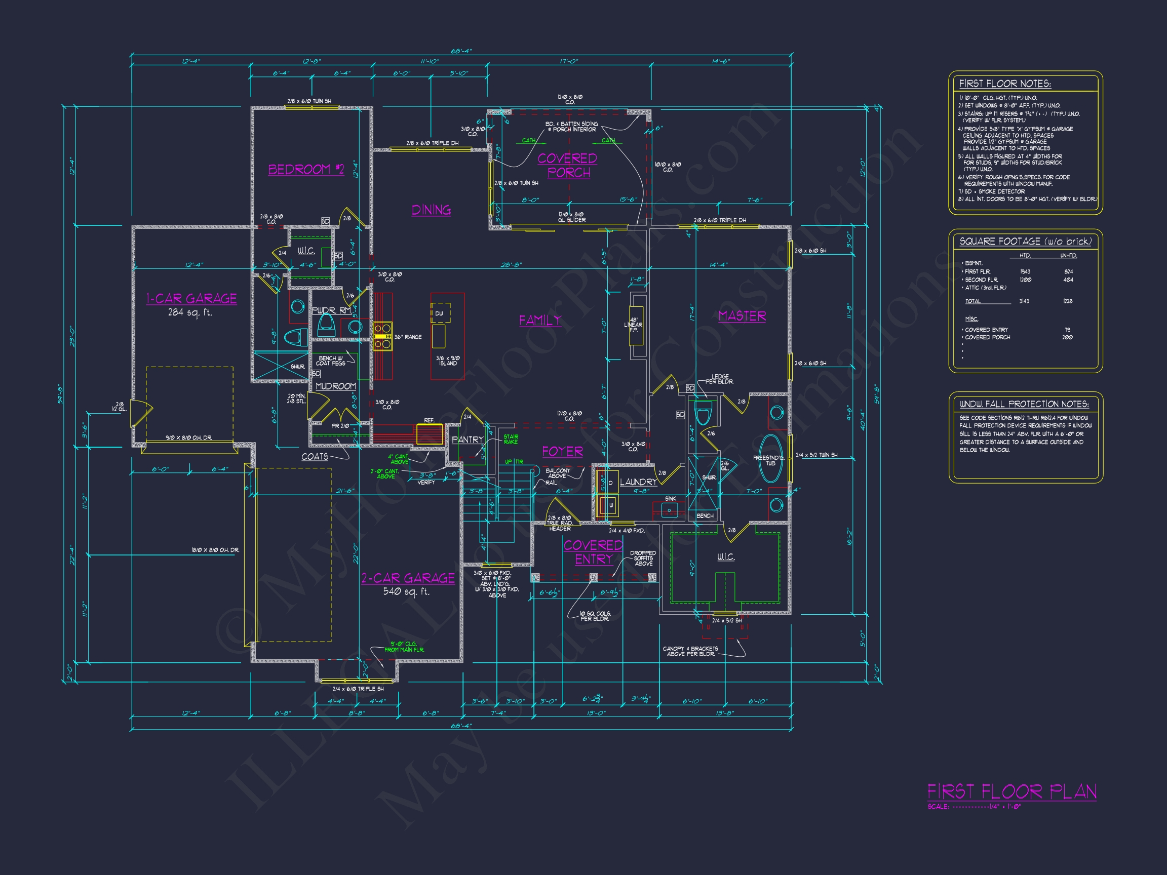 Spacious Home Plan with Vaulted Ceilings,CAD Designs & Blueprint