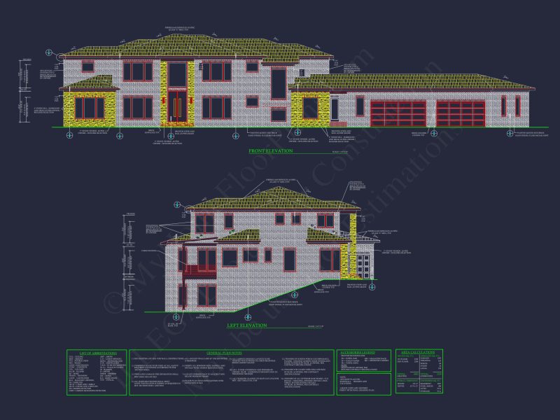 Spacious Luxury house Plan with 2-Story Design & CAD Blueprints