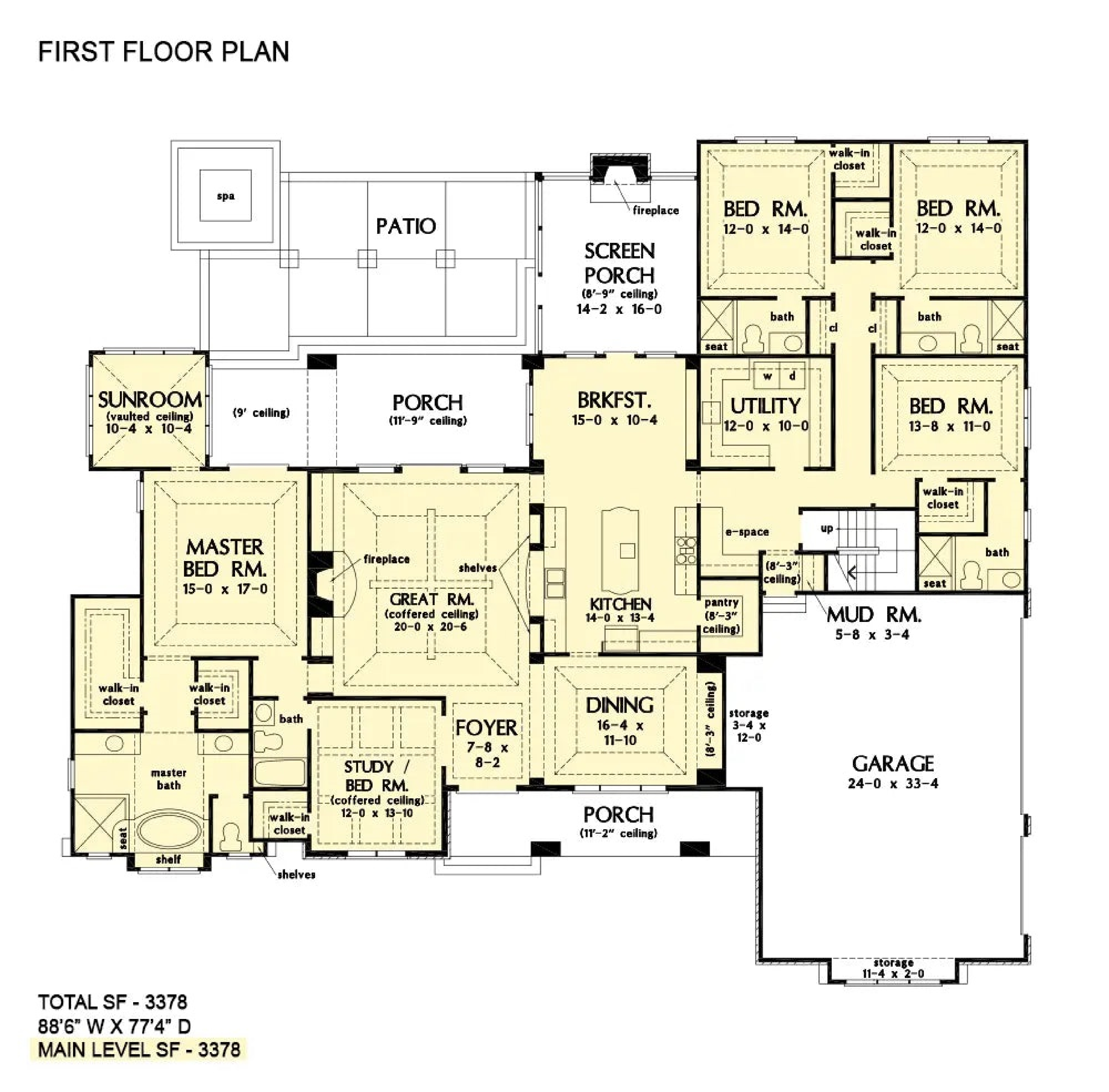 Spacious Modern Craftsman Home Plan with 5 Bedroom Design