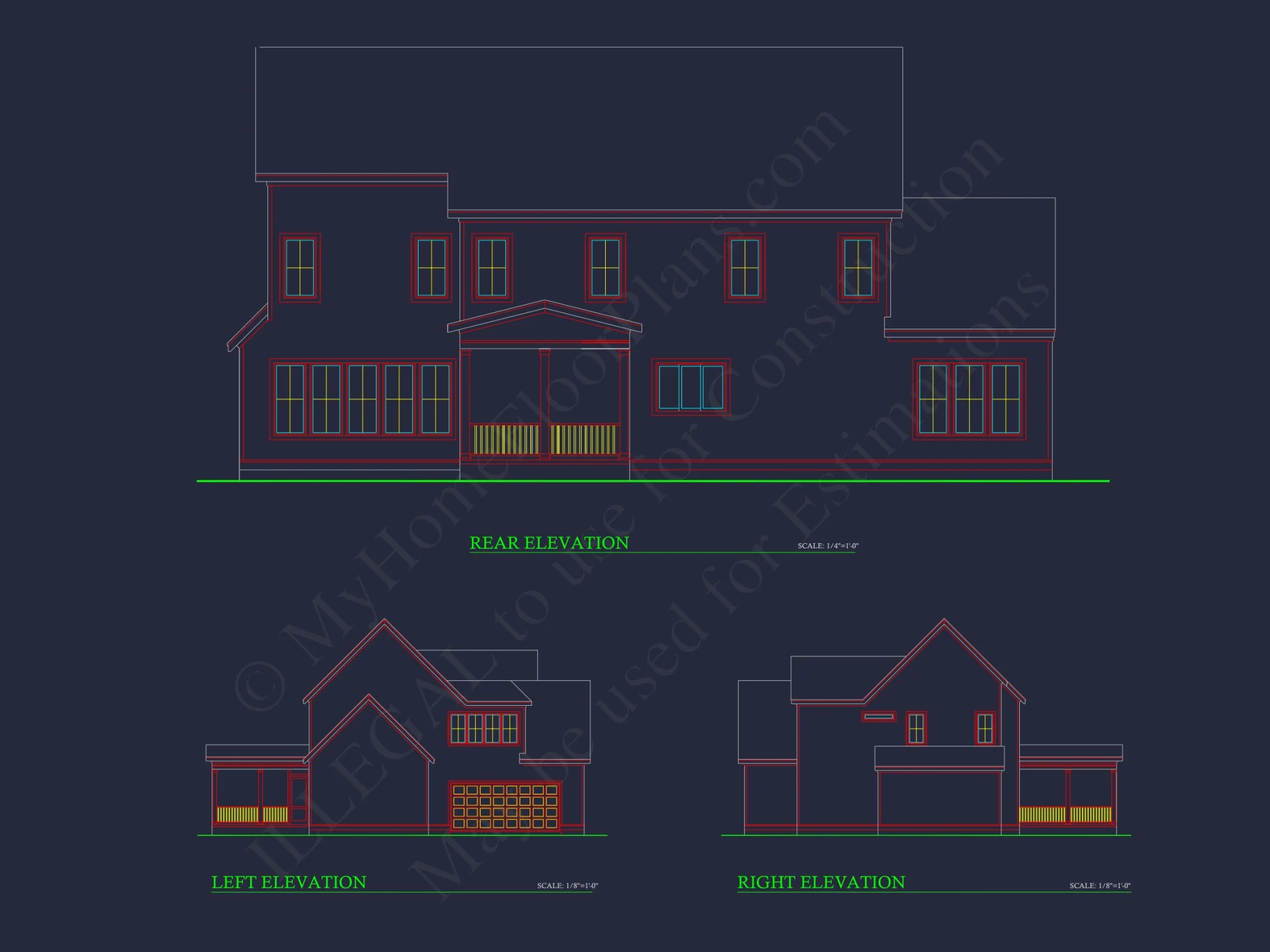 Spacious Traditional Craftsman house Plan with Detailed CAD Blueprint