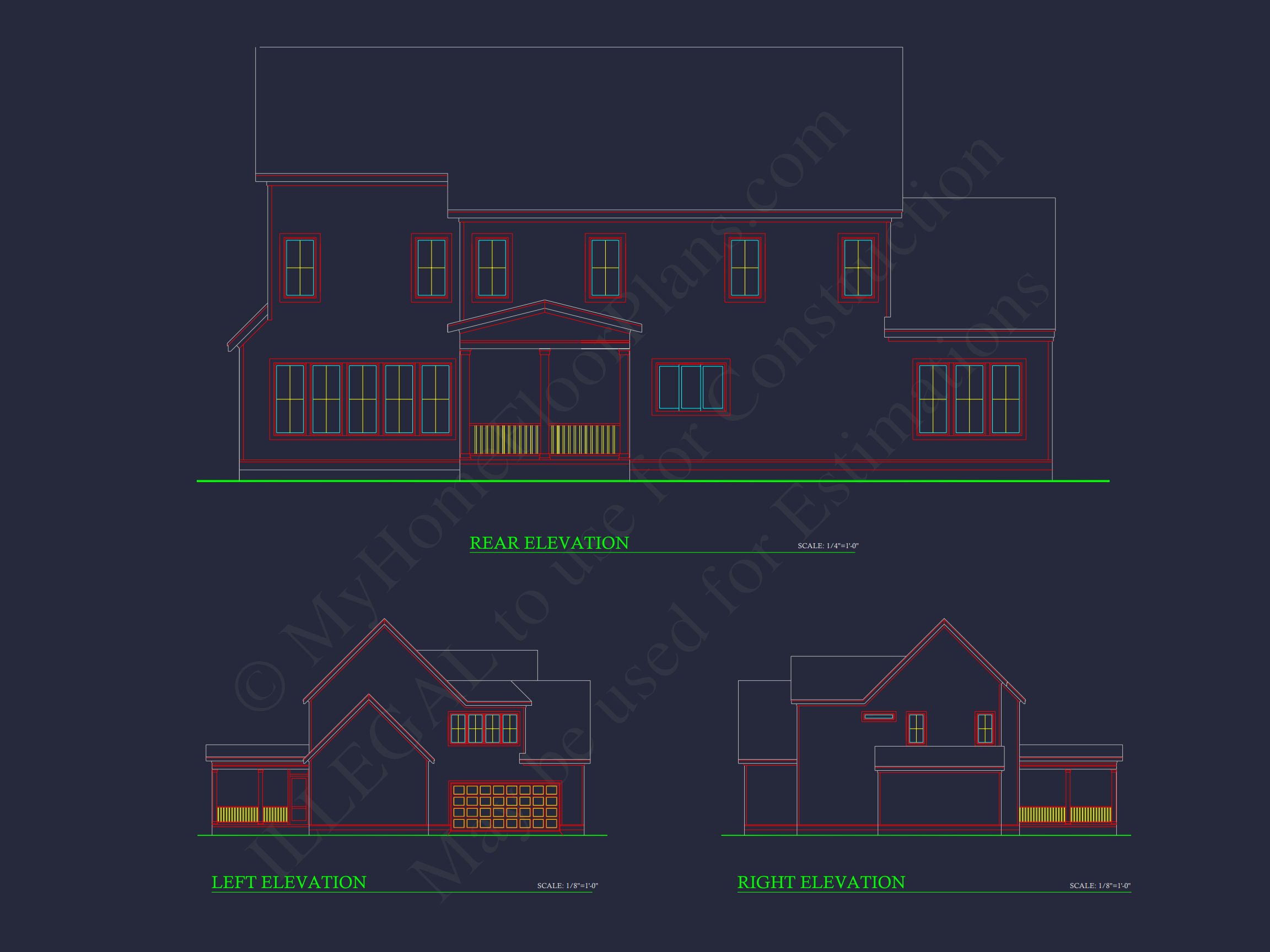 Spacious Traditional Craftsman house Plan with Detailed CAD Blueprint