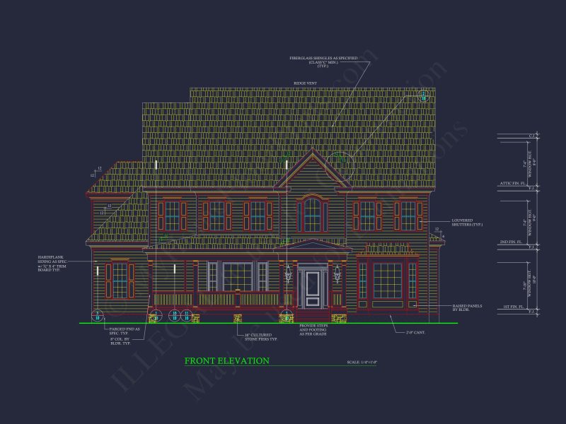 Spacious Traditional house Plan with 2 Floors and CAD Designs