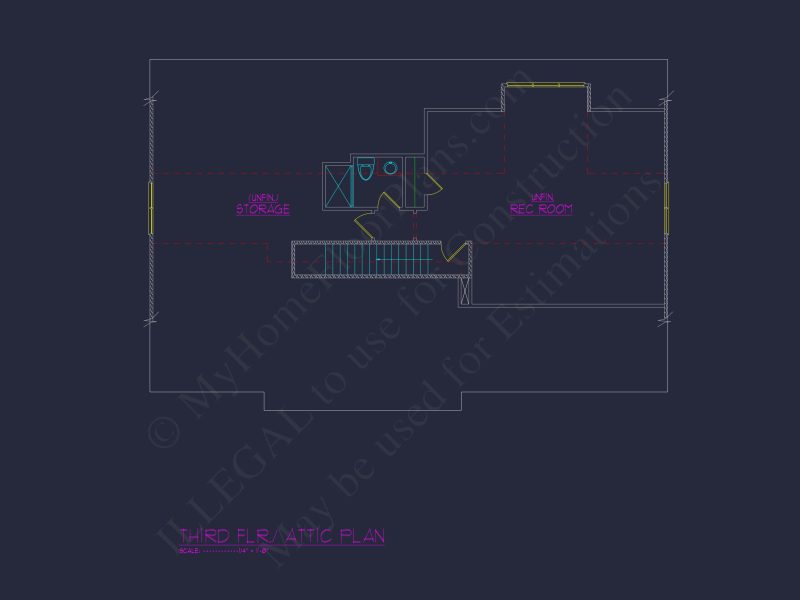 Spacious Traditional house Plan with 3 Floors and CAD Blueprint