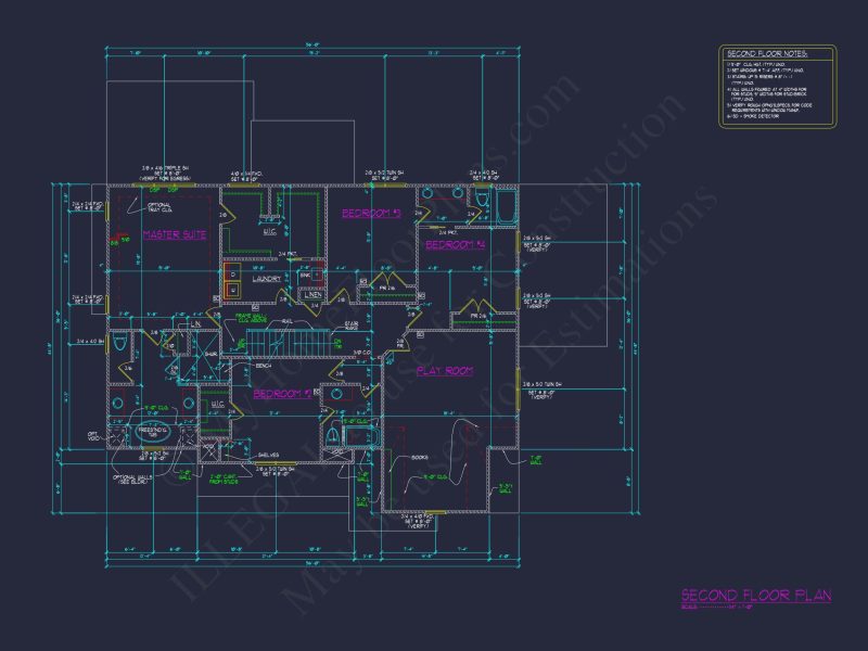 Spacious Traditional house Plan with 3 Floors and CAD Blueprint