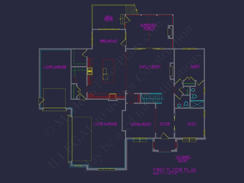 Spacious Traditional house Plan with Detailed Floor Designs