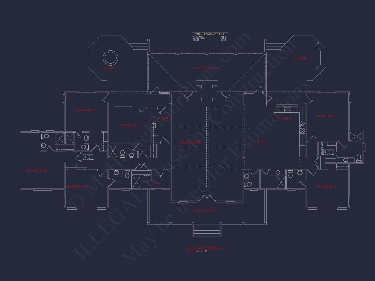 Spacious Traditional Southern house Plan with Open Layout
