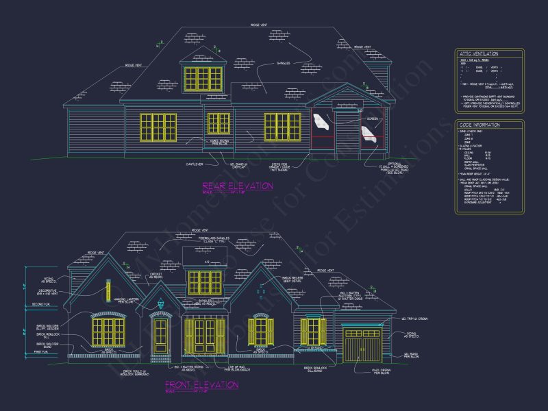 Spacious Two-Story house Plan with CAD Design and Blueprint