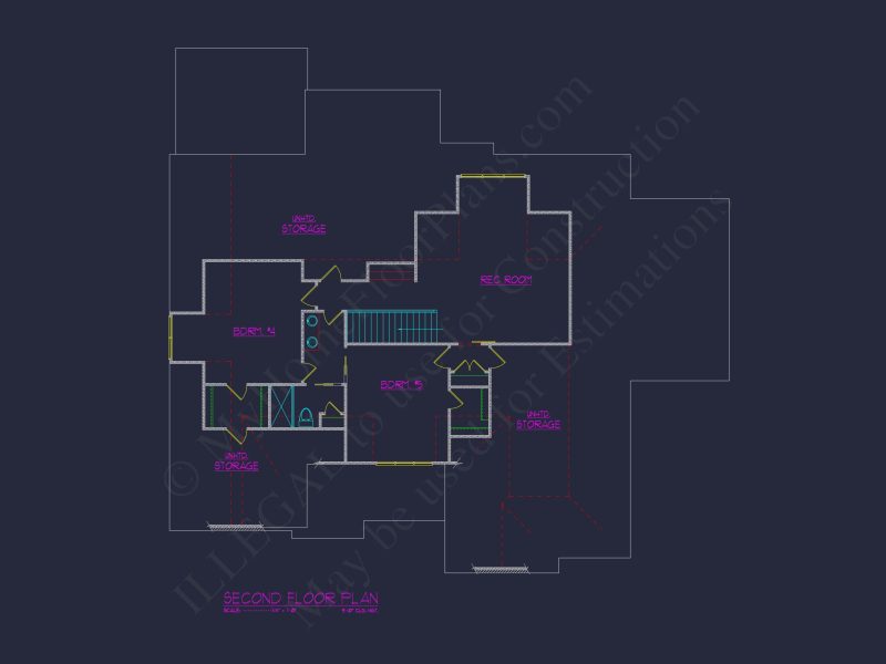Spacious Two-Story house Plan with CAD Design and Blueprint