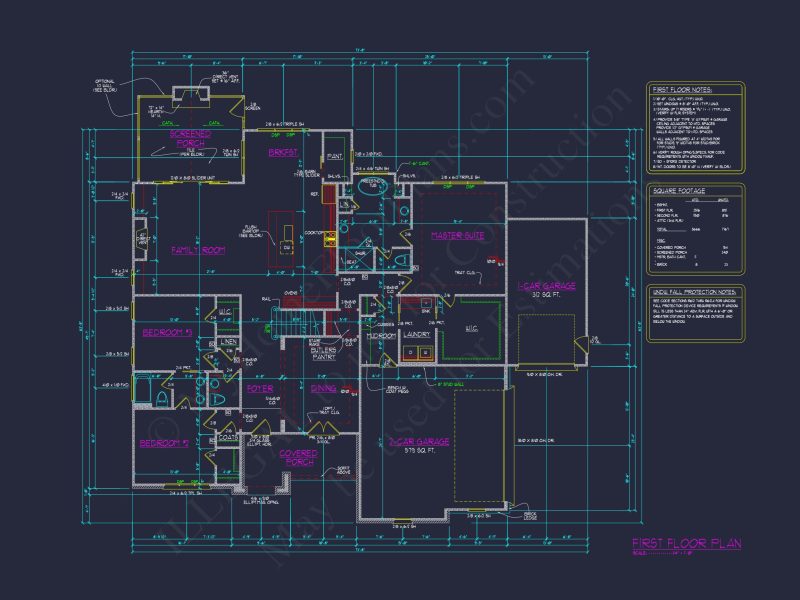 Spacious Two-Story house Plan with CAD Design and Blueprint