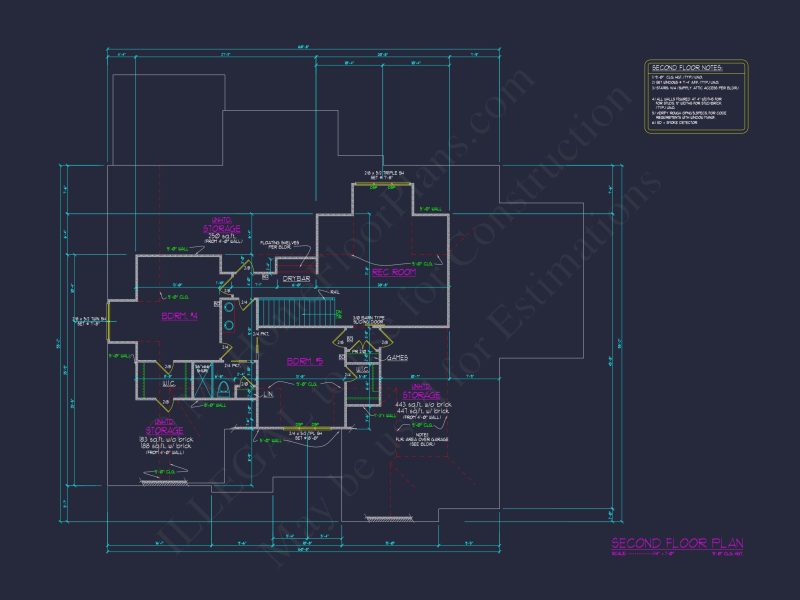 Spacious Two-Story house Plan with CAD Design and Blueprint