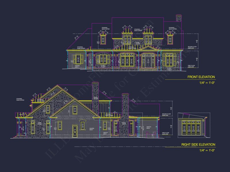 Stunning 2-Story house Floor Plan with CAD Designs & Blueprint