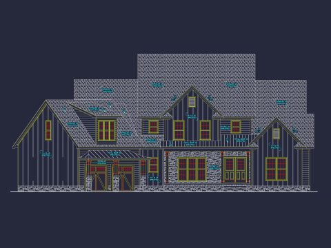 Stunning 2-Story house Plan with 3 Bedrooms and CAD Designs