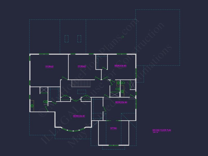 Stunning 2-Story house Plan with 4 Bedrooms and CAD Designs