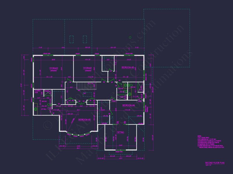 Stunning 2-Story house Plan with 4 Bedrooms and CAD Designs