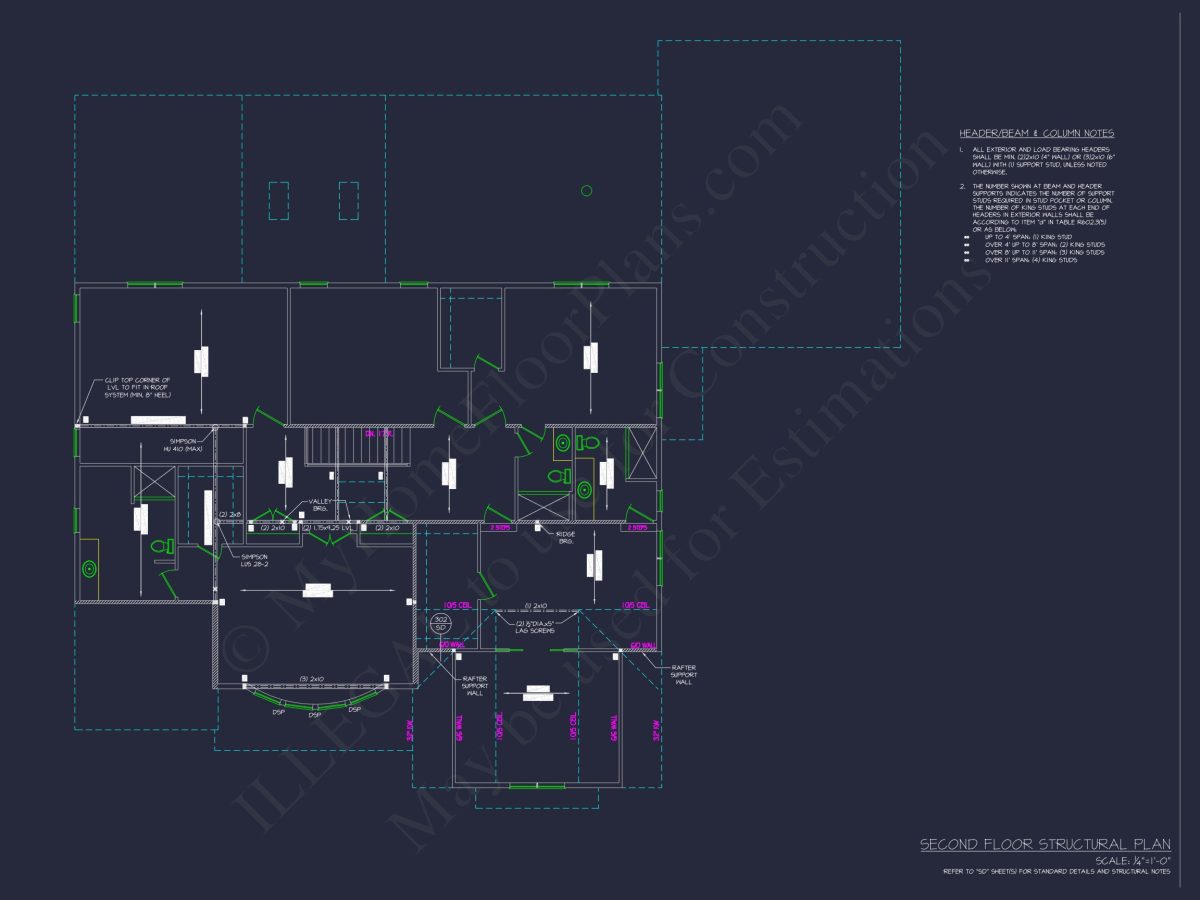 Stunning 2-Story house Plan with 4 Bedrooms and CAD Designs