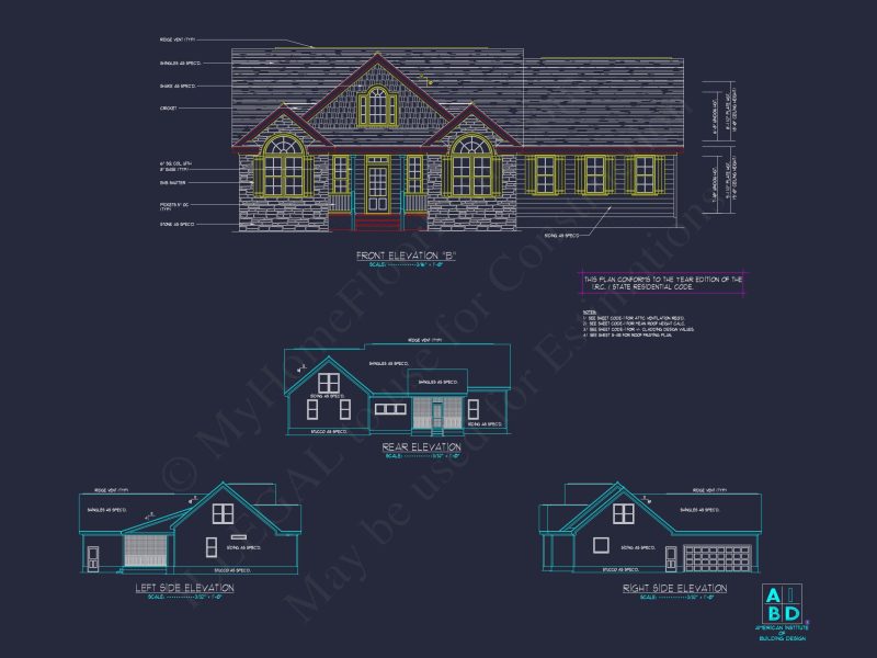 Stunning 2-Story house Plan with CAD Blueprint & Designs