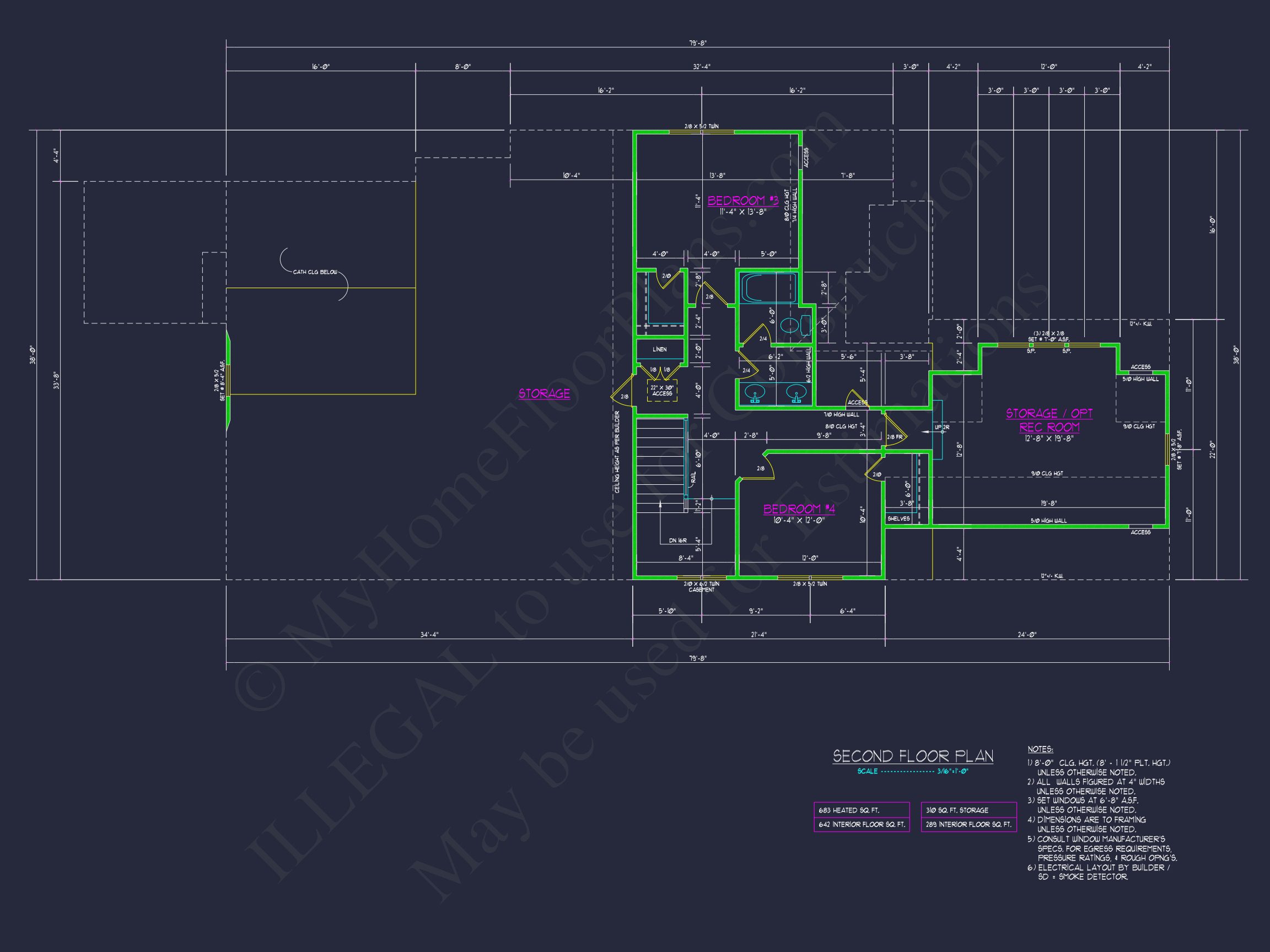 Stunning 2-Story house Plan with CAD Floor Plans and Designs