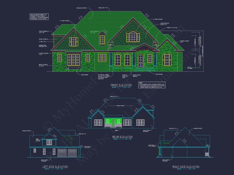 Stunning 2-Story house Plan with Detailed Blueprint Designs