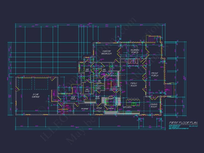Stunning 2-Story house Plan with Detailed CAD Blueprint Designs