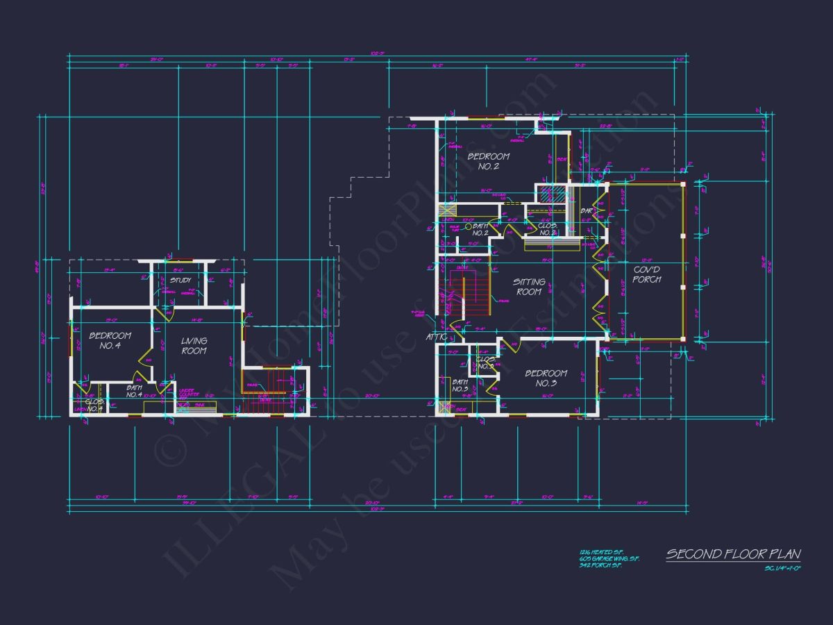 Stunning 2-Story house Plan with Detailed CAD Blueprint Designs